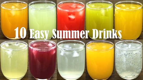 10 Easy Summer Drinks Recipe How To Make Refreshing Lemon Drinks Youtube