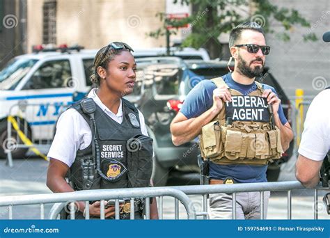 US Federal Agent and a Secret Service Agent Editorial Stock Photo