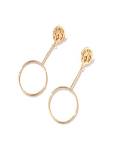Buy Urbanic Gold Toned Circular Drop Earrings Earrings For Women