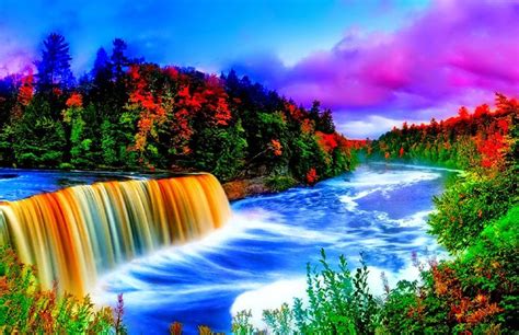 Images And Pictures Of Nature Beautiful Nature Scene Rainbow Waterfall Waterfall Wallpaper