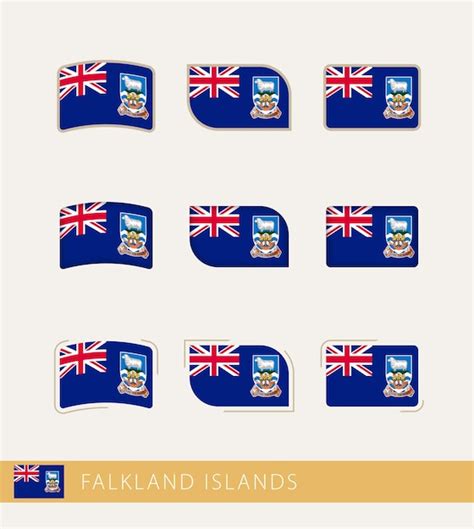 Premium Vector Vector Flags Of Falkland Islands Collection Of