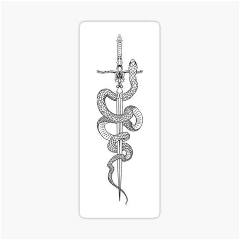 Snake Wrapped Around Sword Art By Corryn Pettingill Sticker By