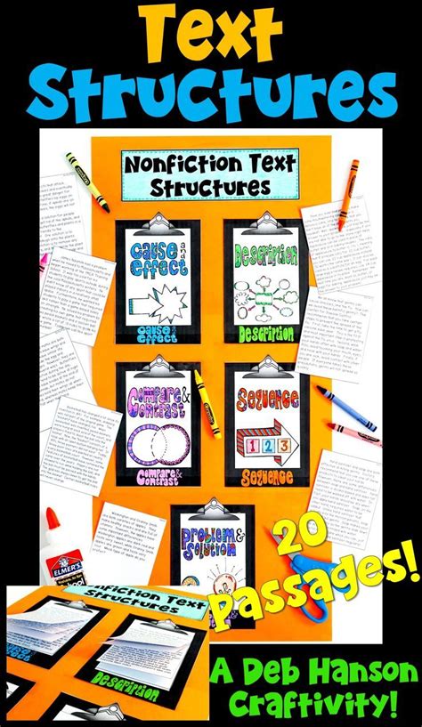 Nonfiction Text Structures Four Worksheets Or Craftivity In Print And