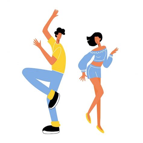 Premium Vector Boy And Girl Dancing Illustration