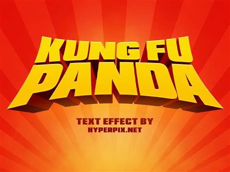 Kung Fu Panda Cartoon Text Effect Freebies 3d Cartoons And Comics Fan Art