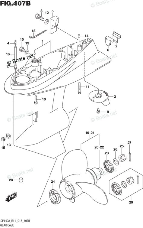 Suzuki Outboard 140hp Oem Parts Diagram For Gear Case Df115at E11
