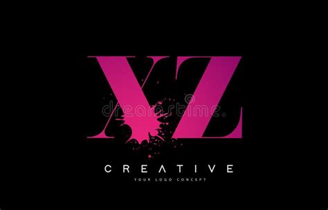 xz x z letter logo design with black ink watercolor splash spill vector stock vector