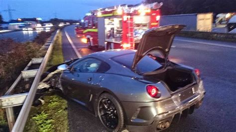 Ferrari 599 Gto Wrecked On Wet Autobahn
