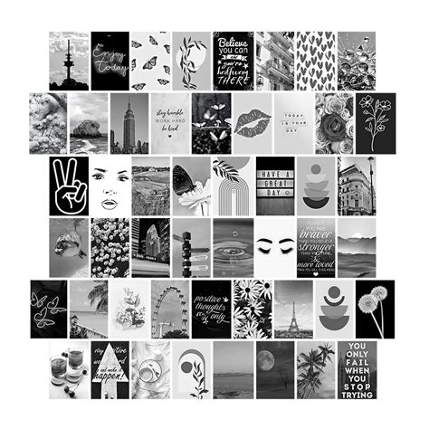 Buy Woonkit Black White Wall Collage Kit Aesthetic Pictures Black And White Room Wall Bedroom