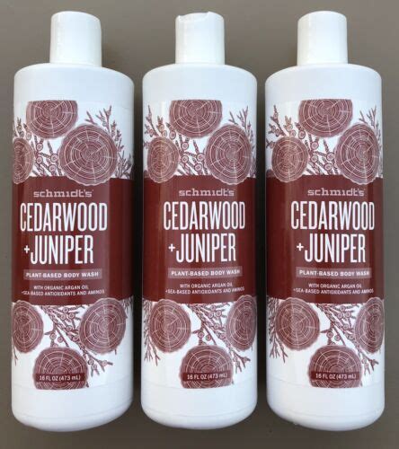 Lot Of 3 Schmidts Natural Cedarwood And Juniper Plant Based Body Wash 16