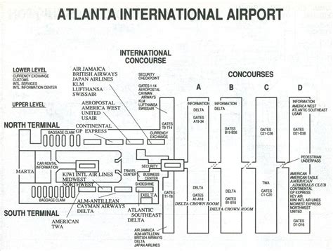 Atlanta Terminal Map Atlanta Airport International Terminal Map