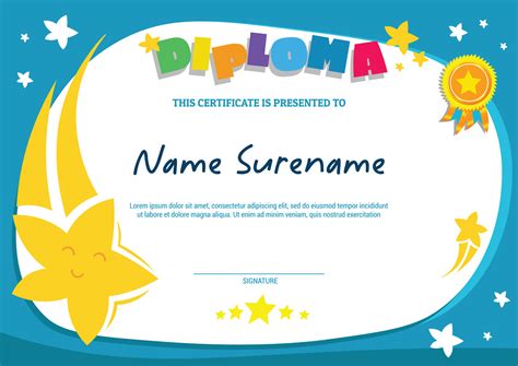 Diploma Certificate Kids Vector Art Icons And Graphics For Free Download