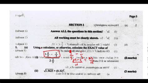 If you are not sure which exam board you are studying ask your teacher. CSEC CXC Maths Past Paper 2 Question 1a May 2013 Exam Solutions ACT Math, SAT Math, - YouTube