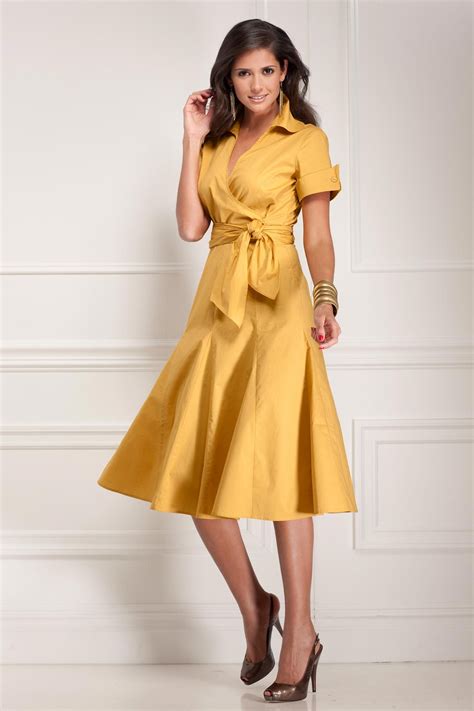 Poplin Wrap Dress 18122 S Metrostyle Clothing For Tall Women