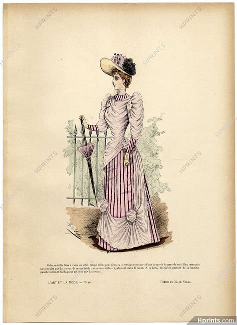 Lart Et La Mode 1890 N°36 Marie De Solar Colored Fashion