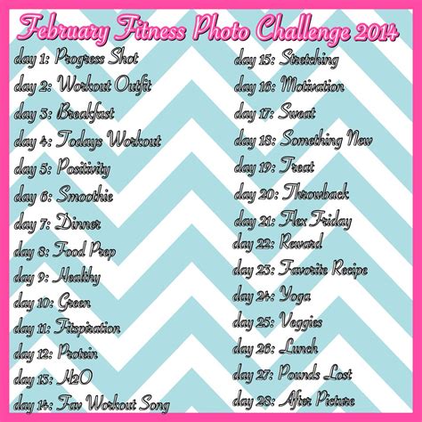 February Fitness Photo Challenge 2014 | February challenge fitness, Photo challenge, Fitness photos