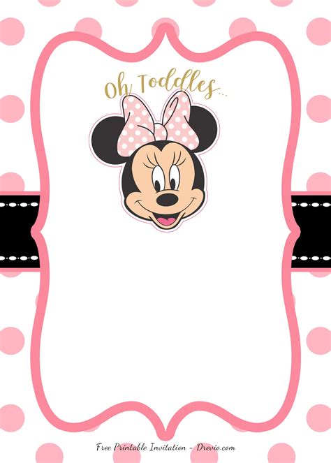 Free Printable Minnie Mouse Head Smiling Invitation Template Free