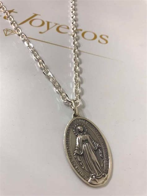 Cadena Y Medalla Virgen Milagrosa Grande Plata 925 Tuset 5900