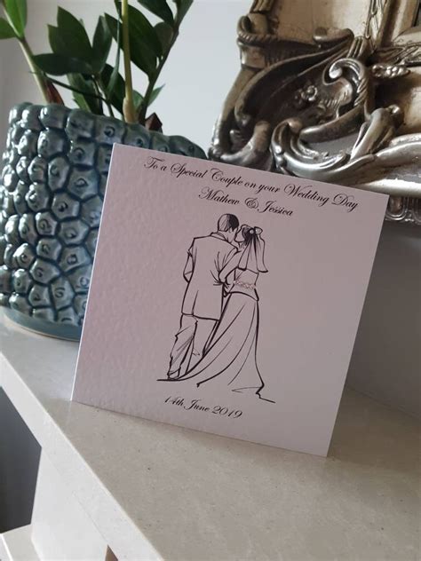 Personalised Wedding Card Couple Etsy Uk