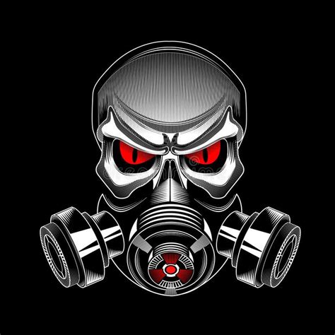 Skull Wearing A Gas Mask Vector Illustration Of Skull Wearing A Gas