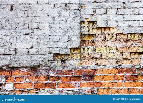 The Old Damaged Brick Wall With Rich Texture Stock Image Image Of Joint Broken