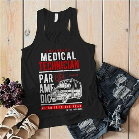 Womens Funny Paramedic Flowy Tank Emt Shirts Do It In Rear Ambulance Tanks Racerback Emt