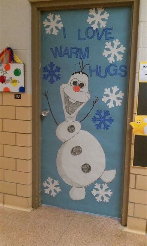 frozen clasroom door  School door decorations, Classroom christmas