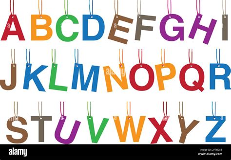 Vector Illustration Of Complete Set Of Alphabets As Colorful Hanging