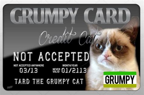 Maybe you would like to learn more about one of these? GRUMPY CAT CREDIT CARD "NOT ACCEPTED" - Tard The Grumpy Cat - Faxo