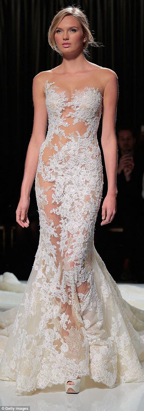 Near Naked Wedding Dresses Hit The Catwalk At Bridal Fashion Week 2016 Daily Mail Online