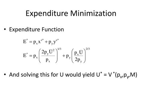 Ppt Expenditure Minimization Powerpoint Presentation Free Download