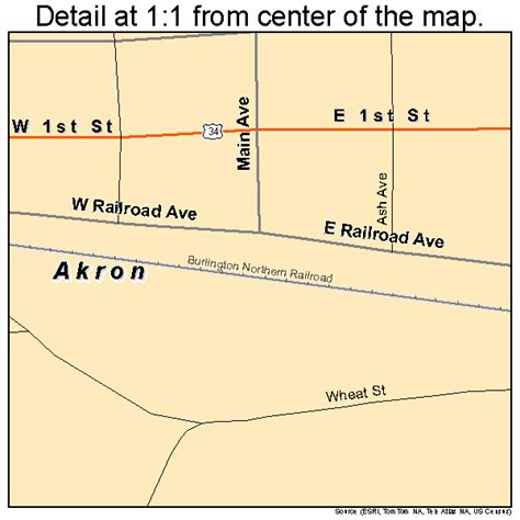 Akron Colorado Street Map 0800925