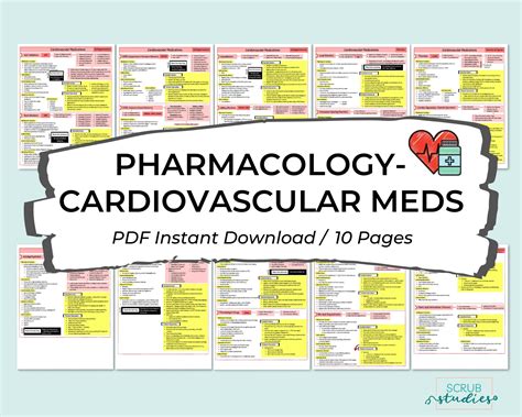 Pharmacology Cardiovascular Medications Nursing Student Etsy