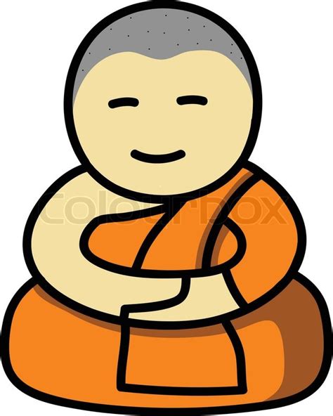 Buddhist Monk Cartoon Stock Vector Colourbox