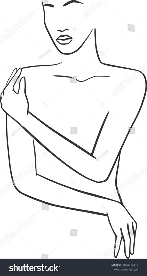 Naked Women Line Art Clipart Nude Stock Vector Royalty Free Shutterstock