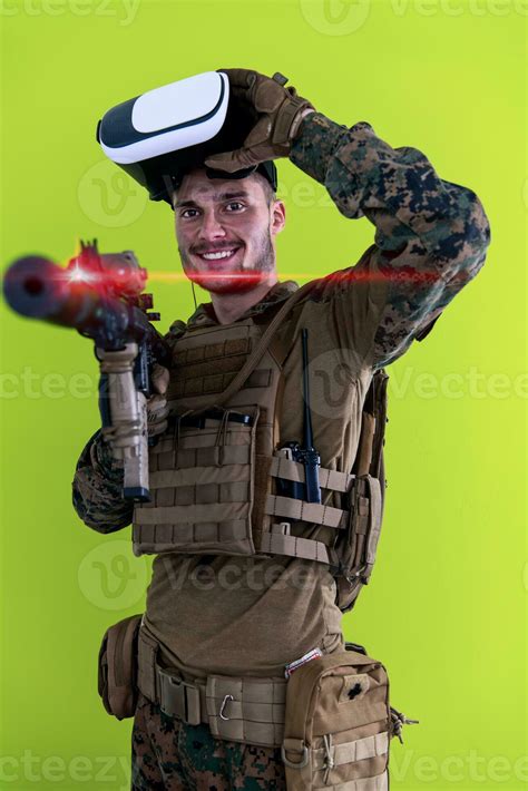 Soldier Virtual Reality Green Background 31053529 Stock Photo At Vecteezy