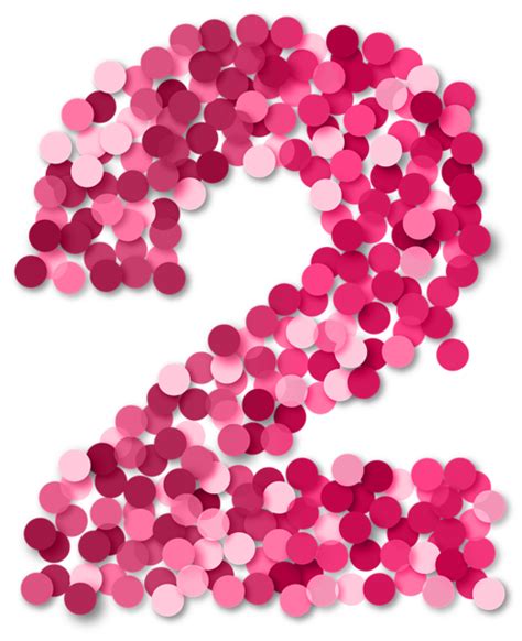 The Number Two Is Made Up Of Pink Circles