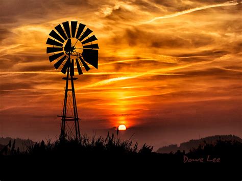 Windmill Sunrise 2 Mixed Media By Dave Lee Fine Art America