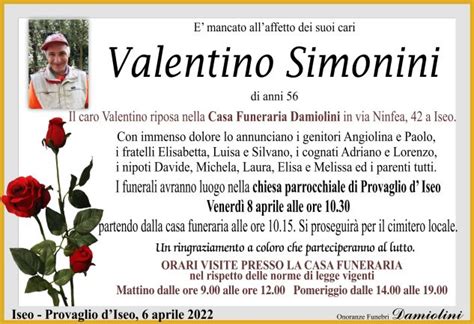 Onoranze Funebri Damiolini Sig Valentino Simonini