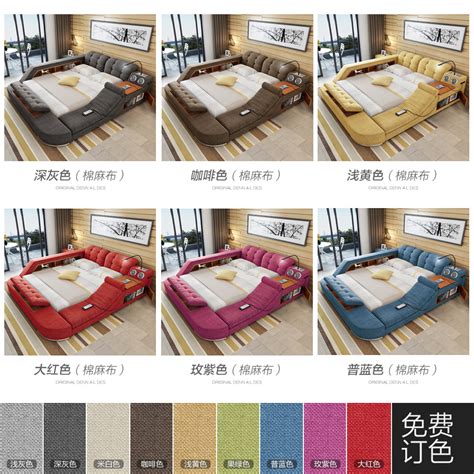 Massage Cloth Bed Tatami Bed Fabric Bed Soft Bed Double Bed 18m