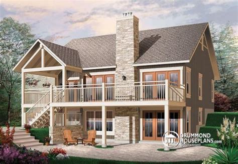 Walk Out Basement Plans Two Story With Walkout Lake House Plans