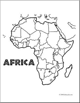 Since it is a landlocked nation and has no islands, this map represents the entire country. Clip Art: Africa Map (coloring page) Unlabeled I abcteach.com | abcteach