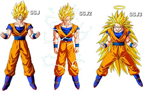 Gokus Classic Super Saiyan Forms From Dbz By Little 94 On Deviantart