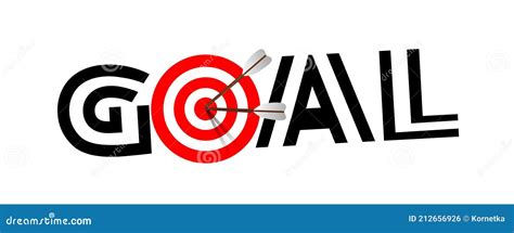 Business Concept Of Hitting Exactly The Target Word Goal Stock Vector