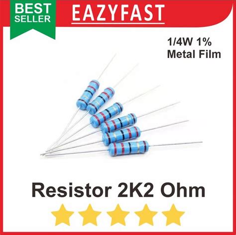 Jual Resistor R 2k2 22k R2k2 2200 Ohm 1 Persen Tolerance 1 Per 4w