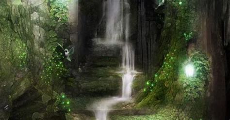 Waterfalls In The Enchanted Woodsforest Fantasy Art Fairies