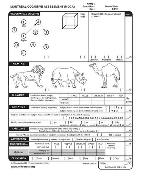 Montreal Cognitive Assessment Fill Online Printable Fillable Blank Sexiezpix Web Porn