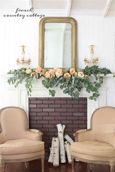 A Simple Elegant Fresh Flower Mantel For Autumn French Country