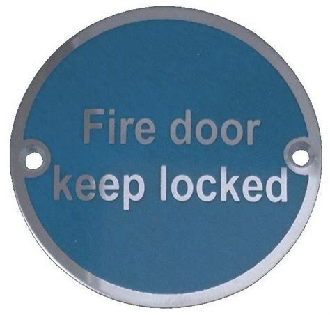 S Stainless Steel Fire Door Keep Locked Sign Js101sss