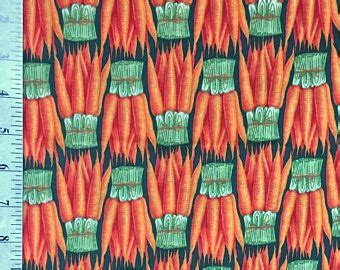 Carrot Fabric By The Yard Cotton Fabric With Carrots Orange Carrot